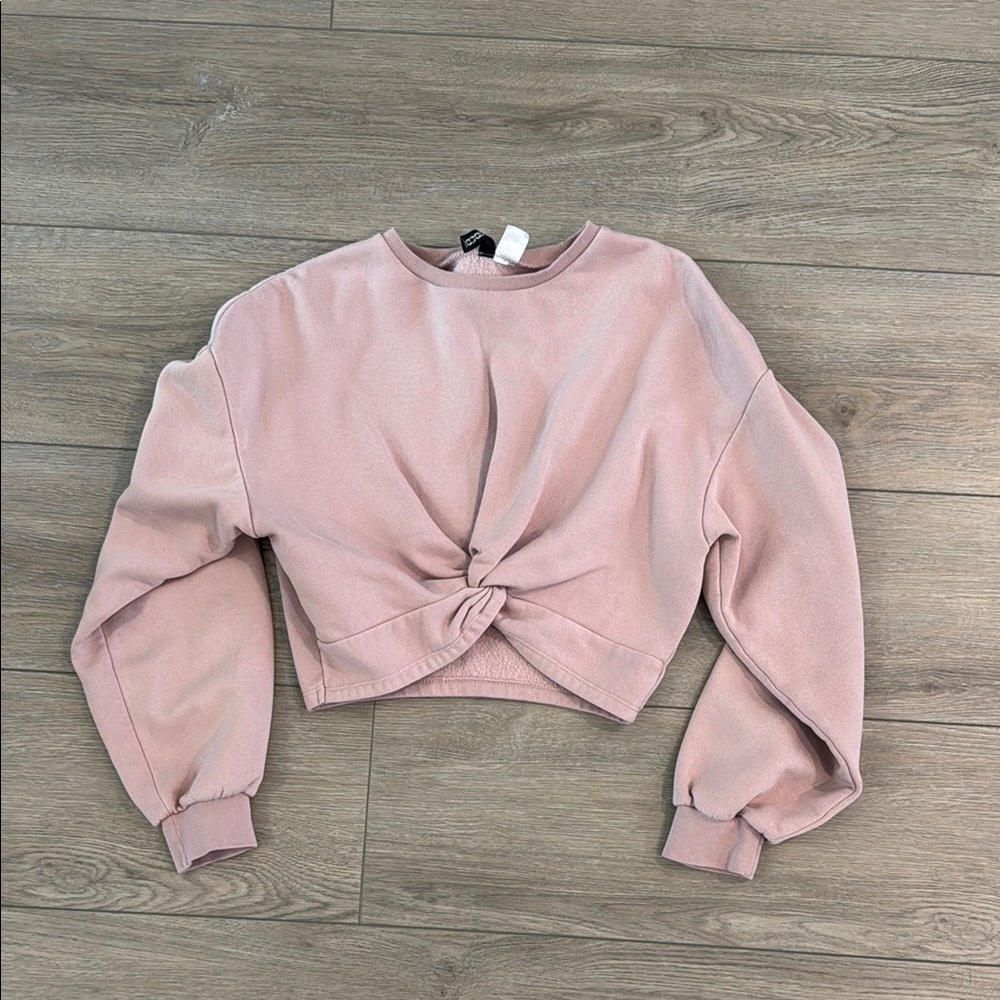 H&M Pink Twist Front Sweatshirt